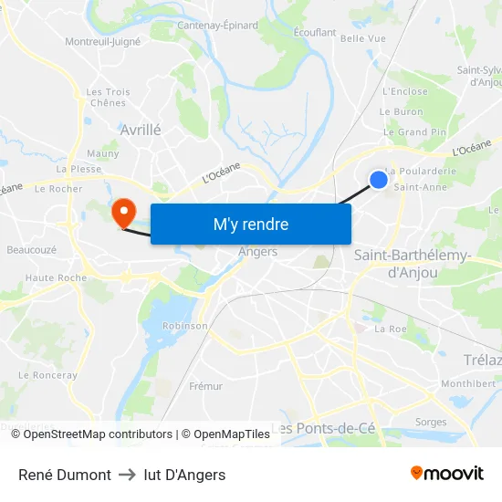 René Dumont to Iut D'Angers map