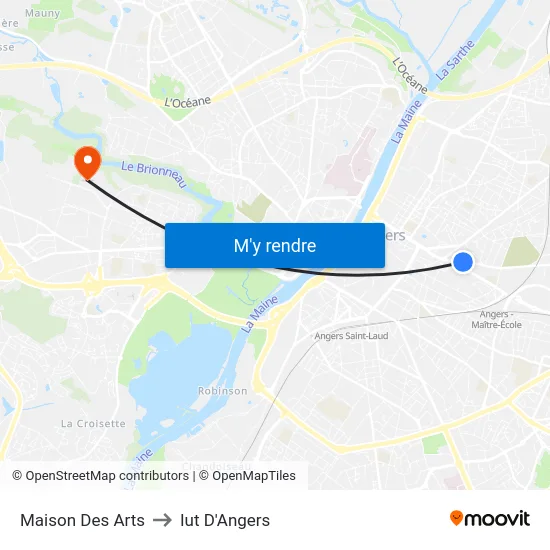 Maison Des Arts to Iut D'Angers map