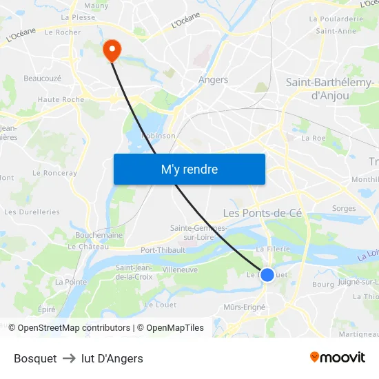 Bosquet to Iut D'Angers map