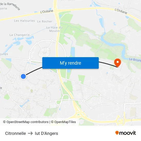 Citronnelle to Iut D'Angers map