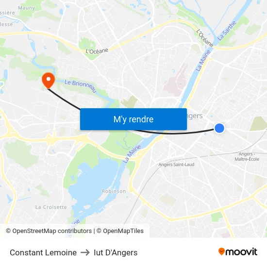 Constant Lemoine to Iut D'Angers map