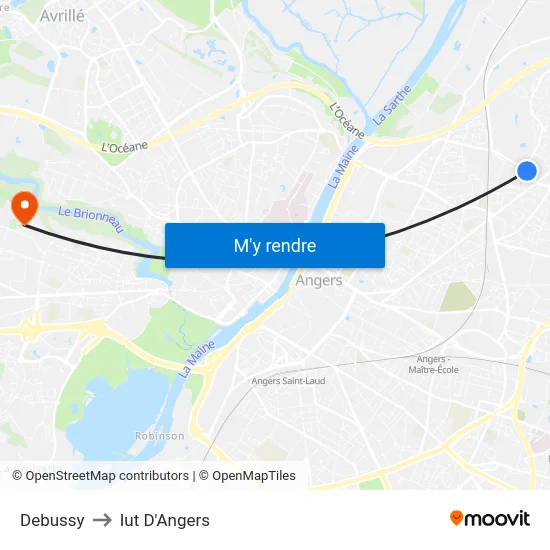 Debussy to Iut D'Angers map
