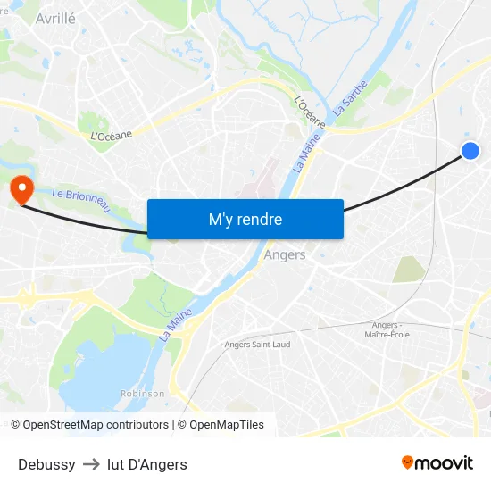 Debussy to Iut D'Angers map