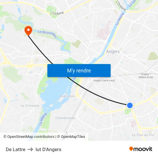 De Lattre to Iut D'Angers map