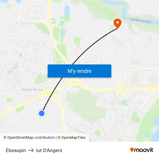 Ébeaupin to Iut D'Angers map