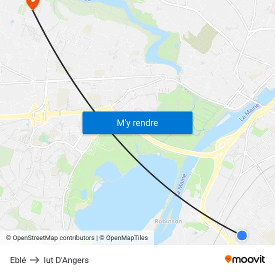Eblé to Iut D'Angers map