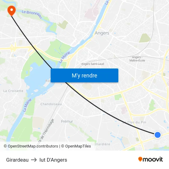 Girardeau to Iut D'Angers map