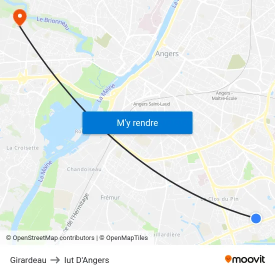 Girardeau to Iut D'Angers map
