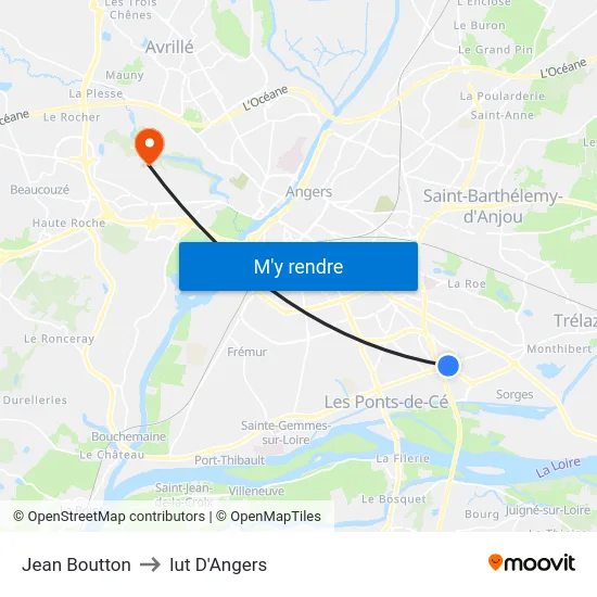 Jean Boutton to Iut D'Angers map