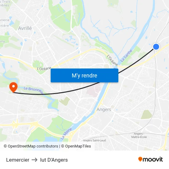 Lemercier to Iut D'Angers map