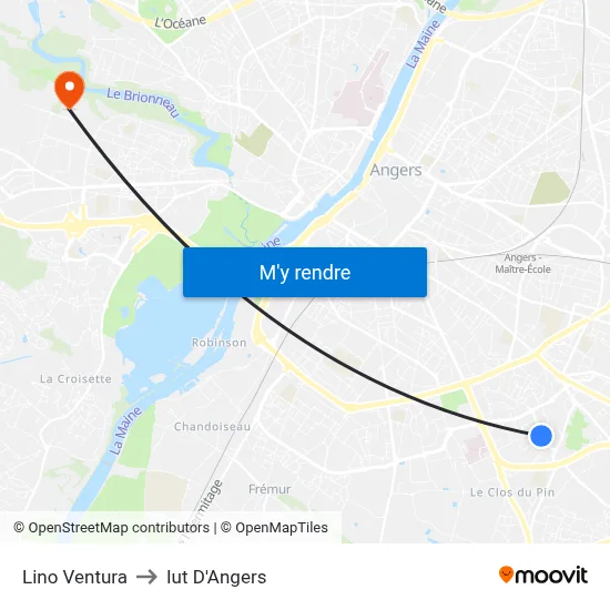 Lino Ventura to Iut D'Angers map