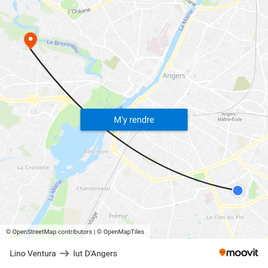 Lino Ventura to Iut D'Angers map