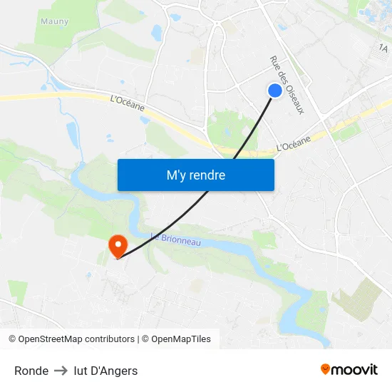 Ronde to Iut D'Angers map