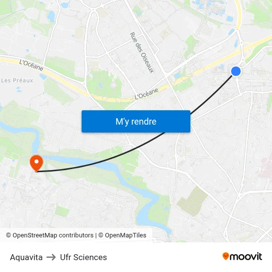 Aquavita to Ufr Sciences map