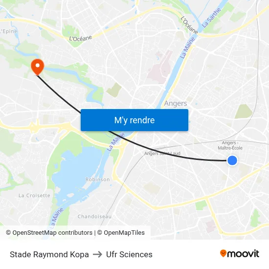 Stade Raymond Kopa to Ufr Sciences map