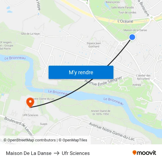 Maison De La Danse to Ufr Sciences map