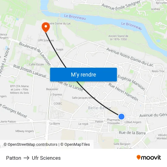 Patton to Ufr Sciences map