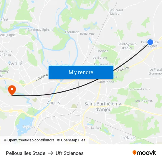 Bridonneau to Ufr Sciences map