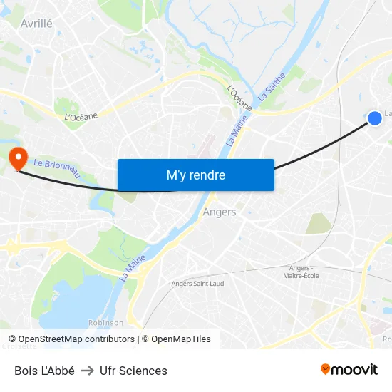Bois L'Abbé to Ufr Sciences map