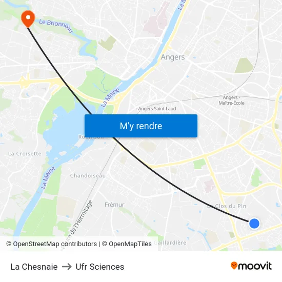 La Chesnaie to Ufr Sciences map