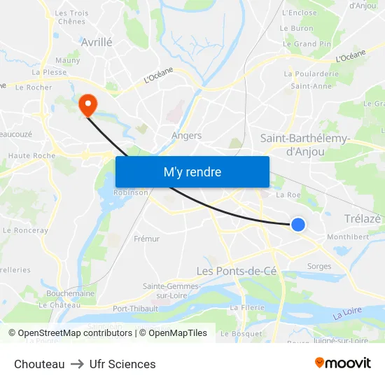Chouteau to Ufr Sciences map