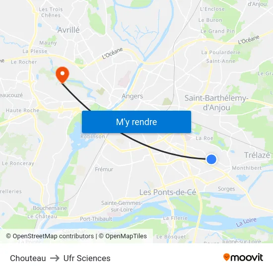Chouteau to Ufr Sciences map