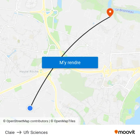 Claie to Ufr Sciences map