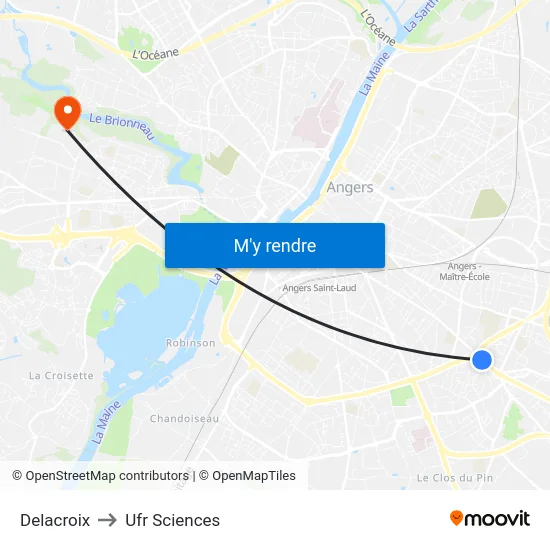Delacroix to Ufr Sciences map