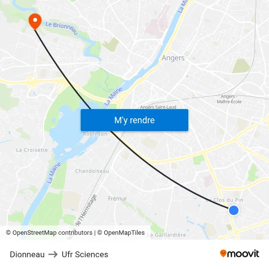Dionneau to Ufr Sciences map