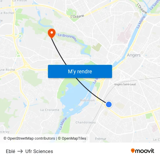 Eblé to Ufr Sciences map