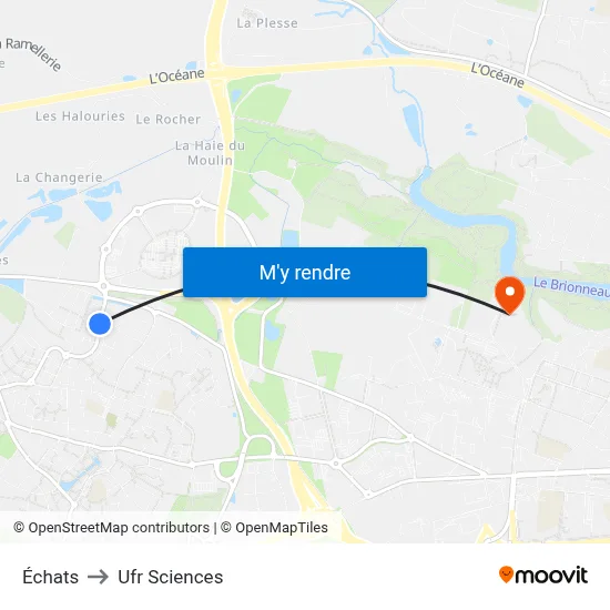 Échats to Ufr Sciences map