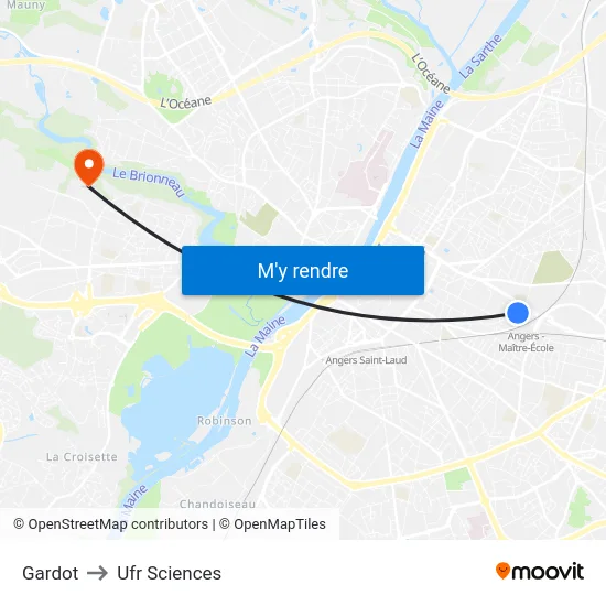Gardot to Ufr Sciences map