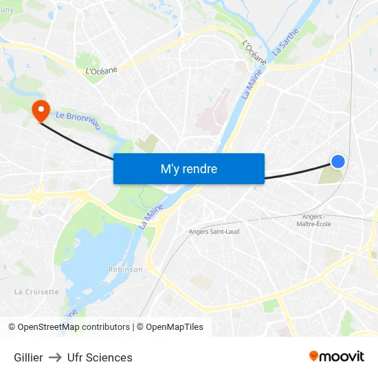Gillier to Ufr Sciences map