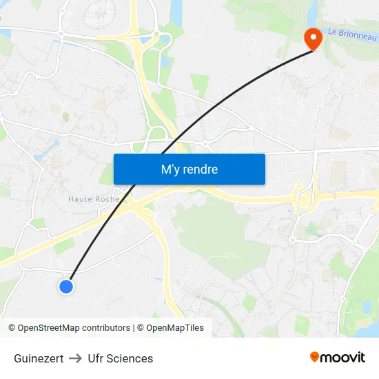 Guinezert to Ufr Sciences map