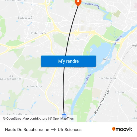 Hauts De Bouchemaine to Ufr Sciences map