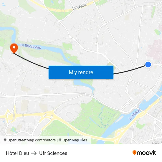Hôtel Dieu to Ufr Sciences map