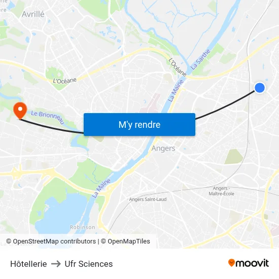Hôtellerie to Ufr Sciences map
