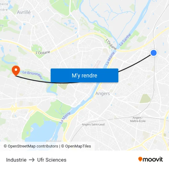 Industrie to Ufr Sciences map