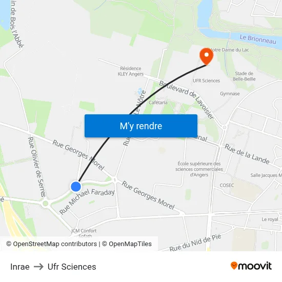 Inrae to Ufr Sciences map