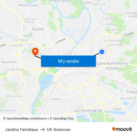 Jardins Familiaux to Ufr Sciences map