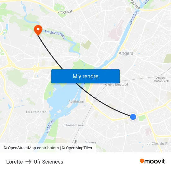 Lorette to Ufr Sciences map