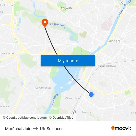 Maréchal Juin to Ufr Sciences map
