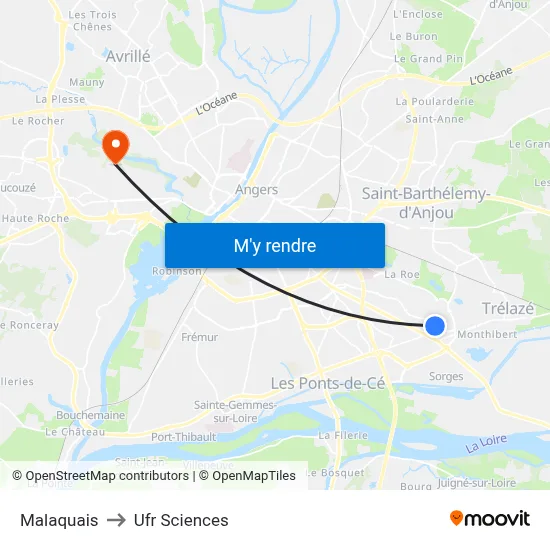 Malaquais to Ufr Sciences map