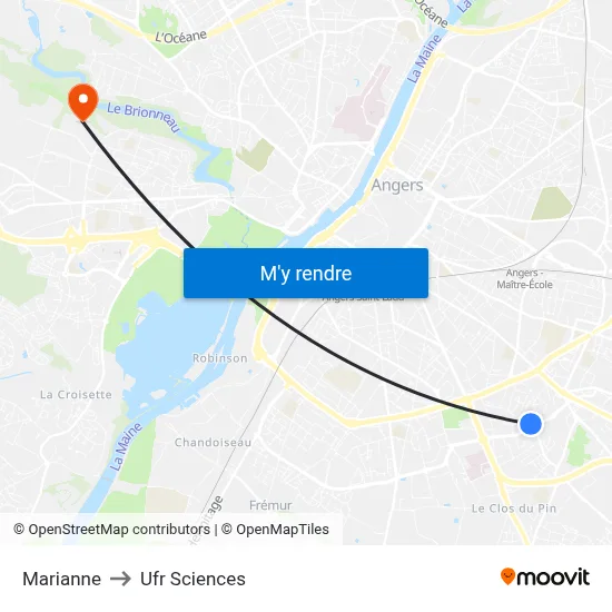 Marianne to Ufr Sciences map