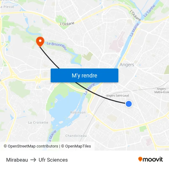 Mirabeau to Ufr Sciences map