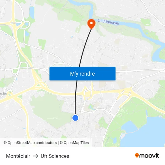 Montéclair to Ufr Sciences map