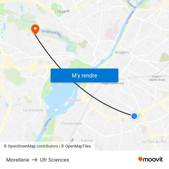 Morellerie to Ufr Sciences map