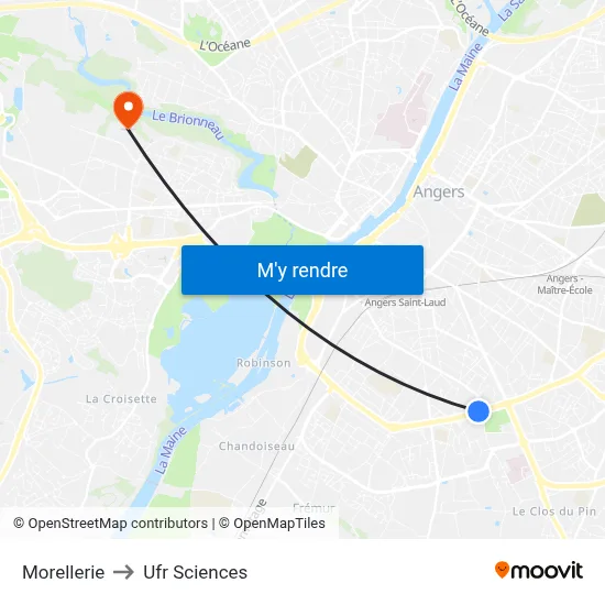 Morellerie to Ufr Sciences map