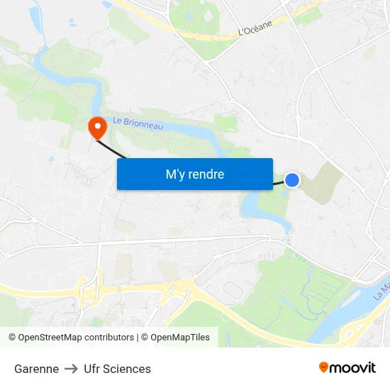 Garenne to Ufr Sciences map