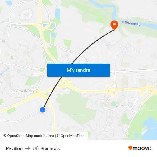 Pavillon to Ufr Sciences map